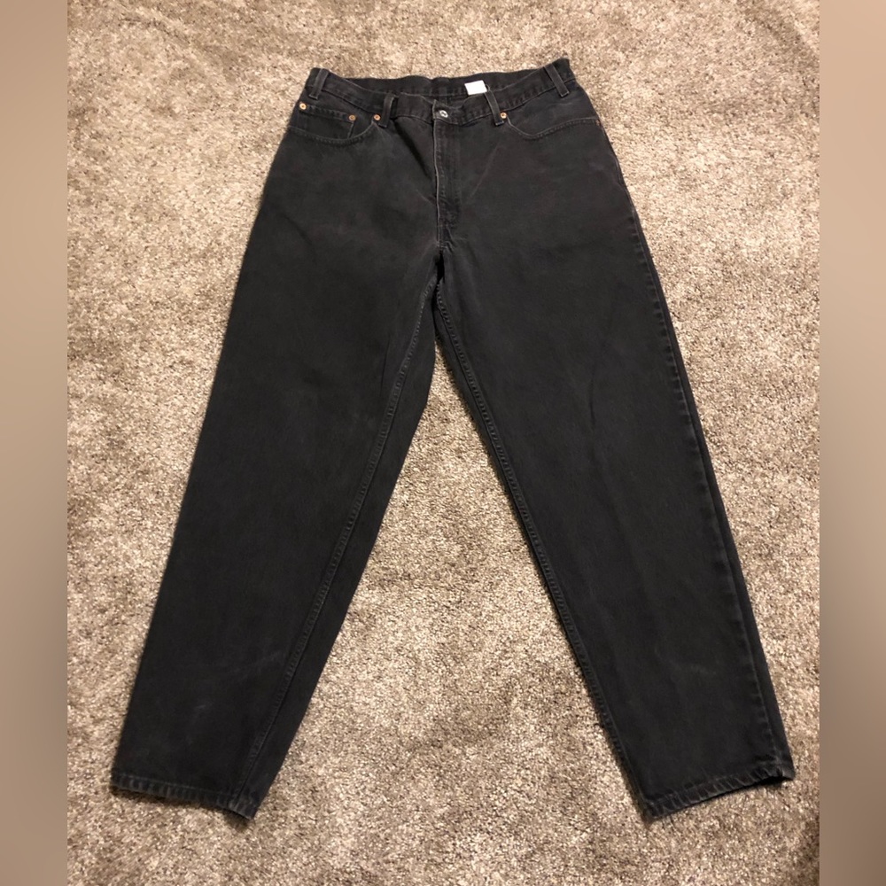 Vintage Levi’s 560 Jeans 38x32* Loose Fit Tapered Leg Black Denim Red Tab 1999.